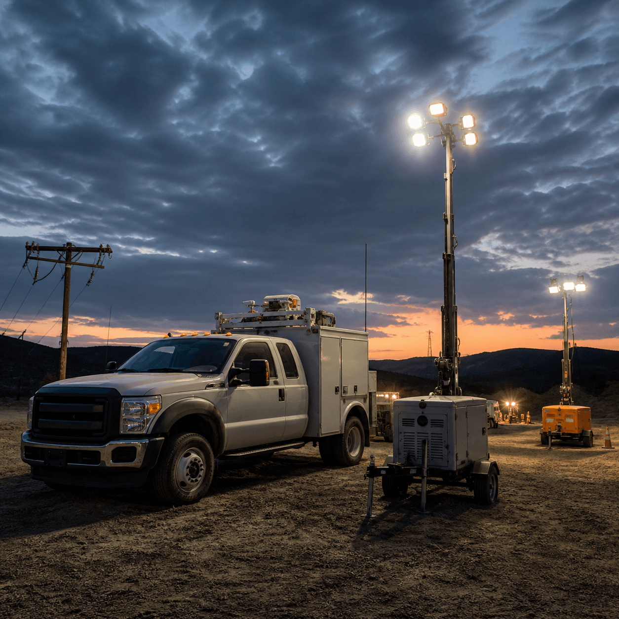 Portable field equipment operating away from fixed grid power