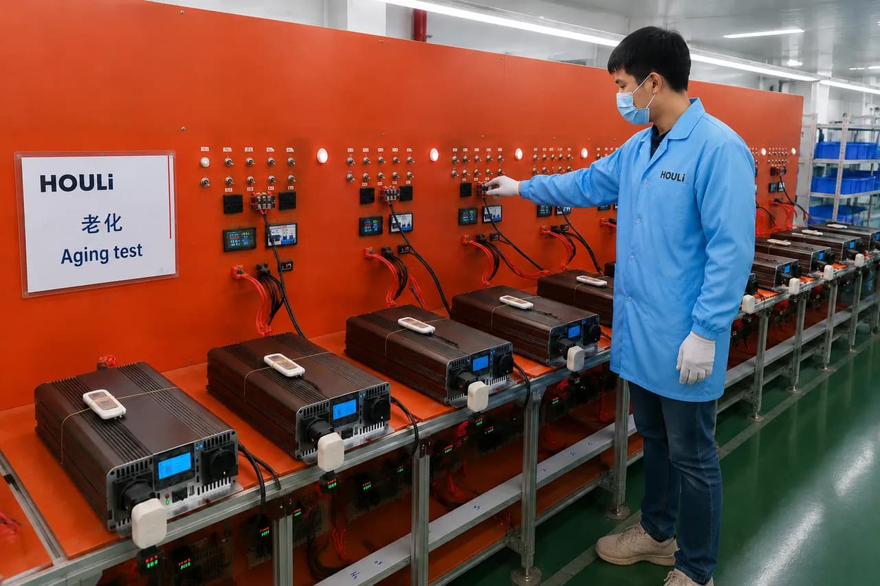 HOULI pure sine wave inverter aging area