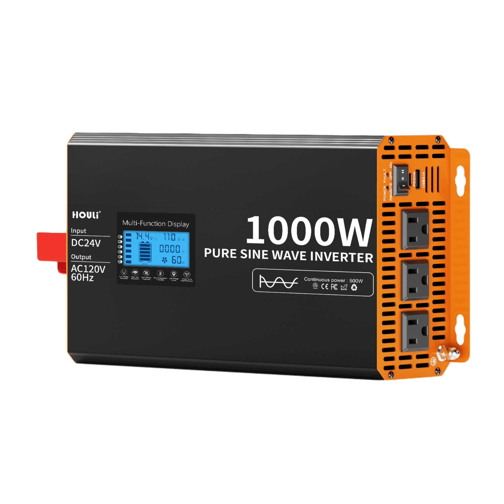 HOULI pure sine wave inverter product for a 12V battery system