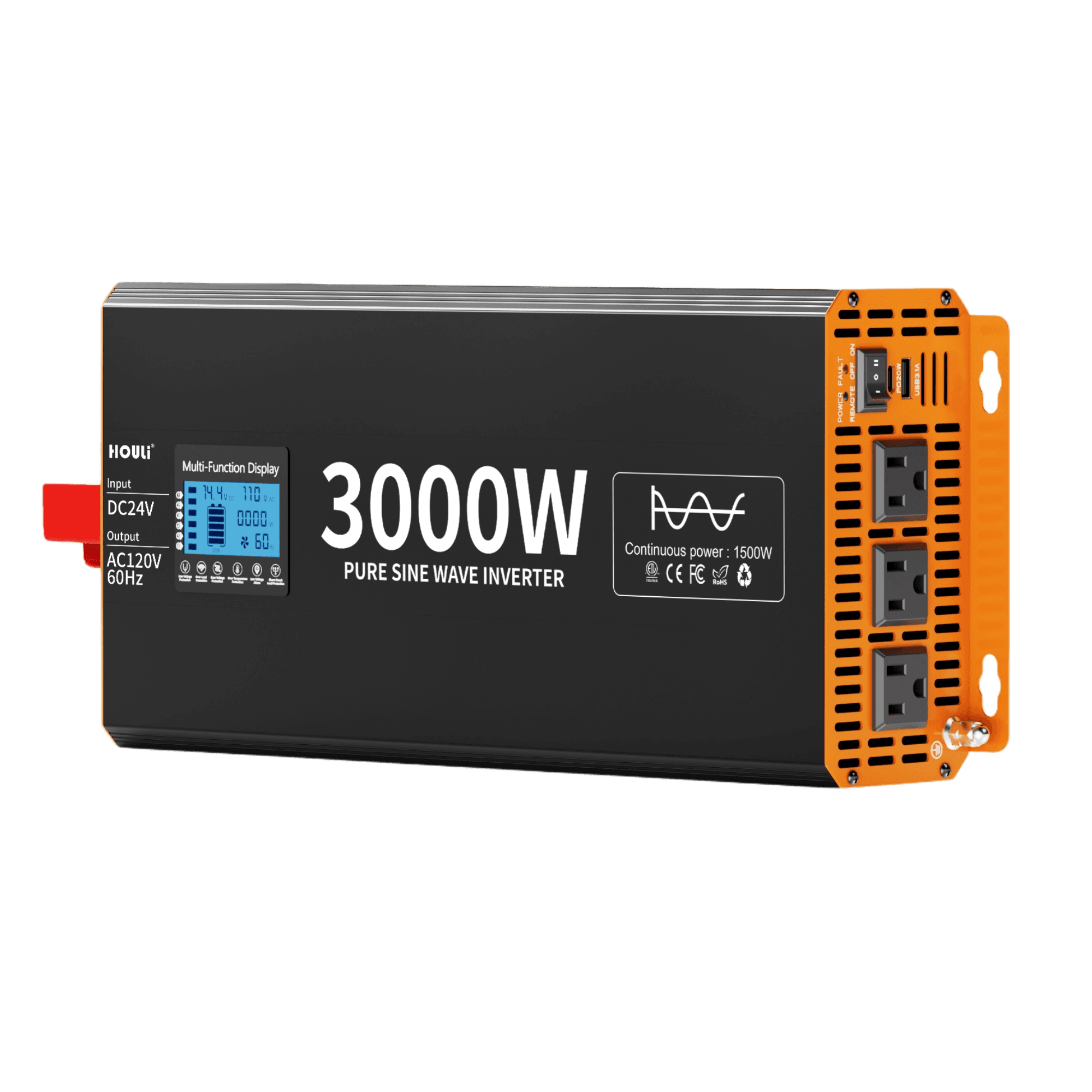 HOULI pure sine wave inverter product for a 24V battery system